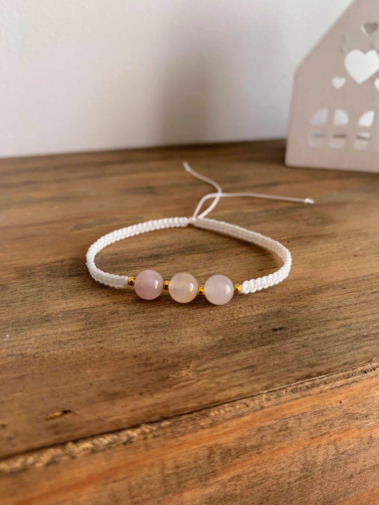 Bracelet tissé et perles en pierre naturelle
