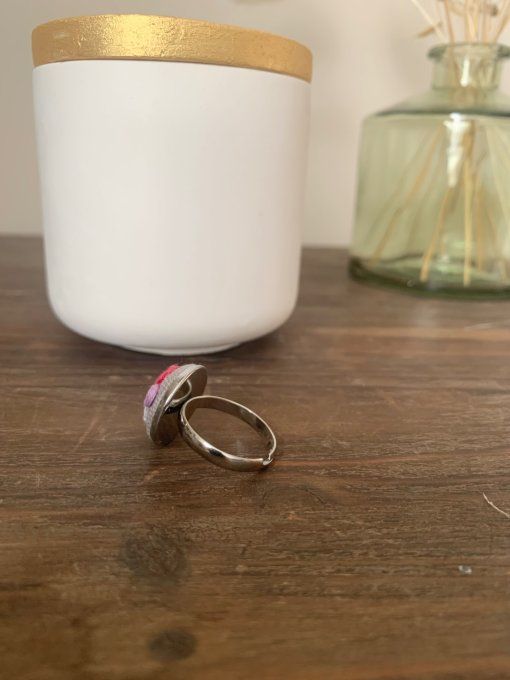 Bague broderie fleurs