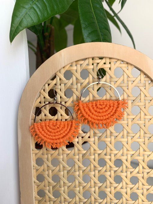 Boucles d'oreilles en macramé