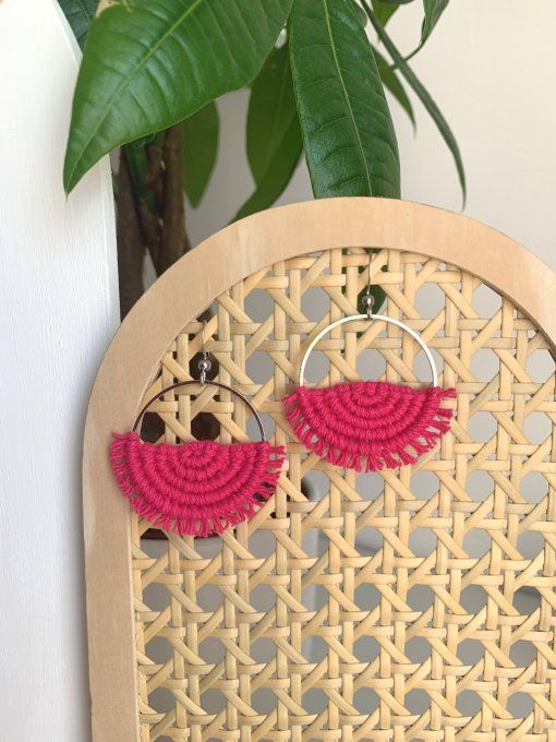 Boucles d'oreilles en macramé