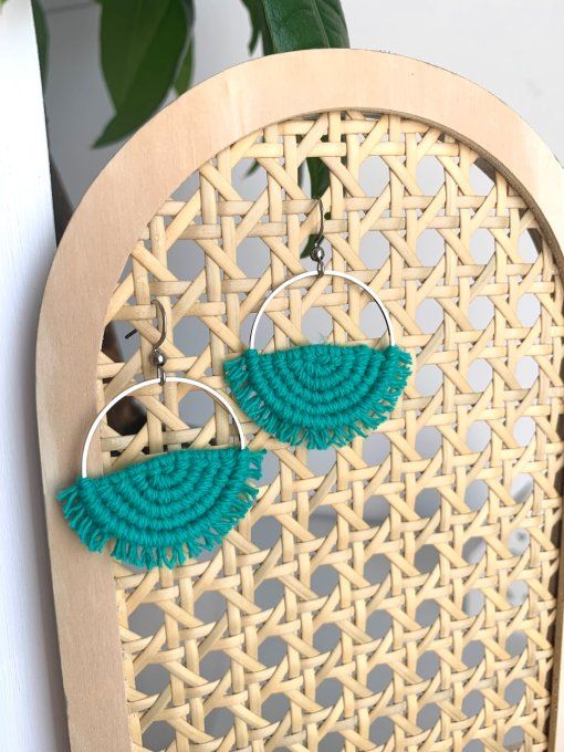 Boucles d'oreilles en macramé