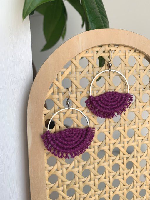 Boucles d'oreilles en macramé