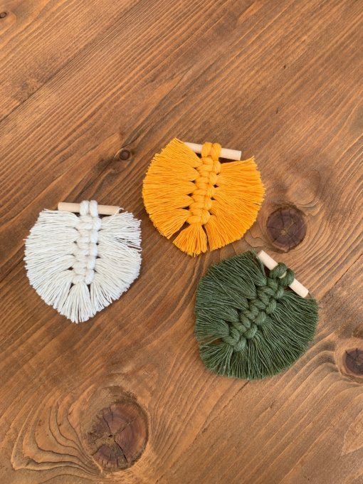 Aimants feuilles macramé