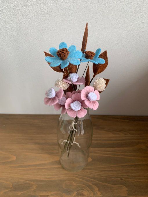 Bouquet de fleurs en feutrine 