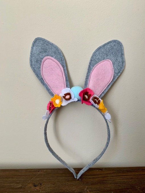 Serre-tête lapin et fleurs