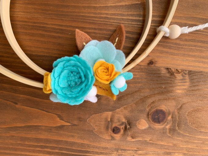 Suspension macramé et fleurs  
