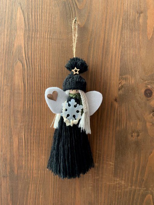 Suspension Ange de Noël, noir