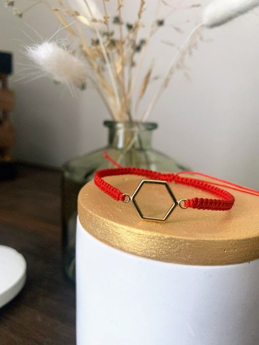 Bracelet tissé, rouge