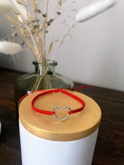 Bracelet tissé, rouge