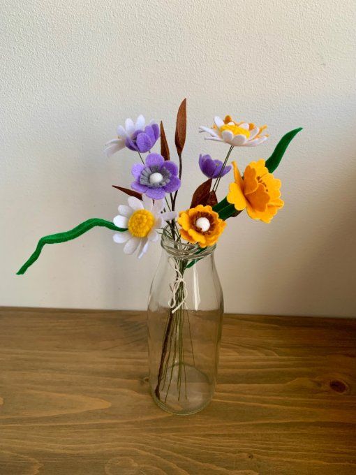 Bouquet de fleurs en feutrine