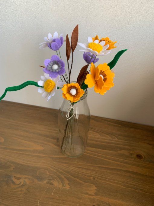 Bouquet de fleurs en feutrine