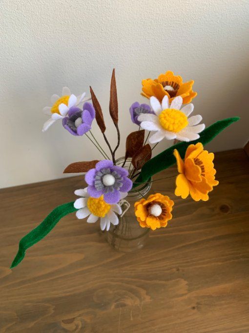 Bouquet de fleurs en feutrine