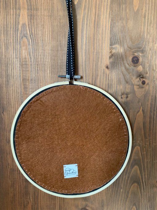 Tambour brodé "carte lune dorée", moyen modèle    - Copie