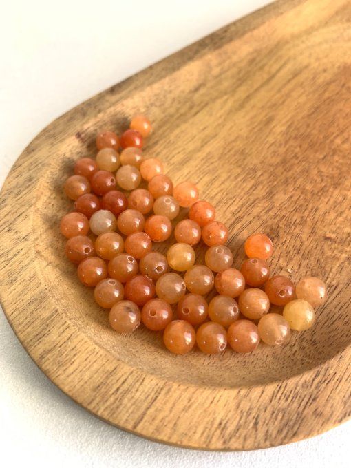 Perles en aventurine rouge