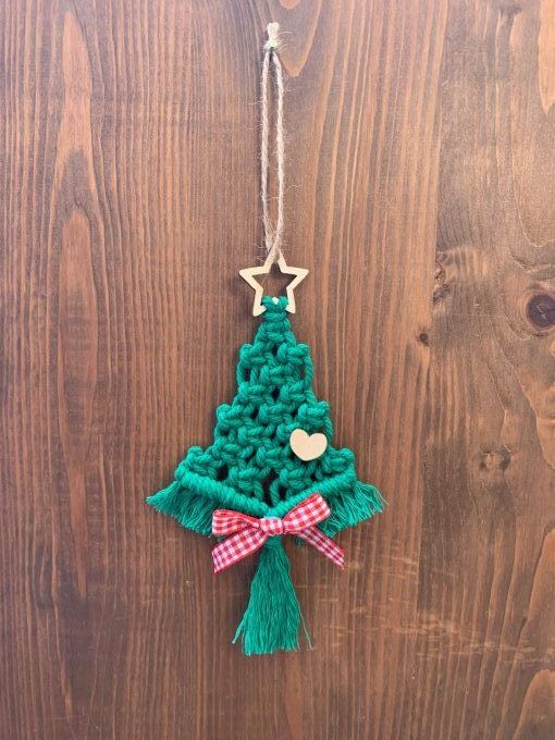 Sapin macramé noël vert