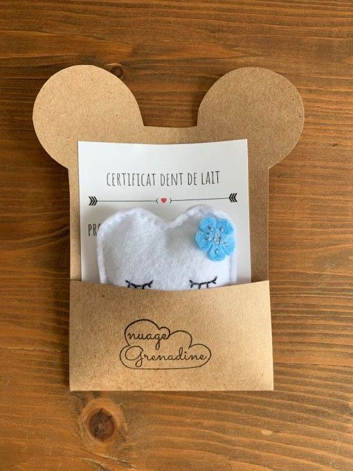 Pochette à dent "fleur" avec certificat  