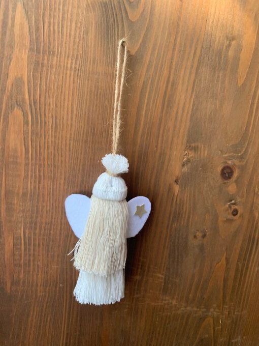 Suspension Ange de Noël, couleur blanc