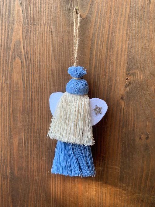 Suspension Ange de Noël, bleu clair