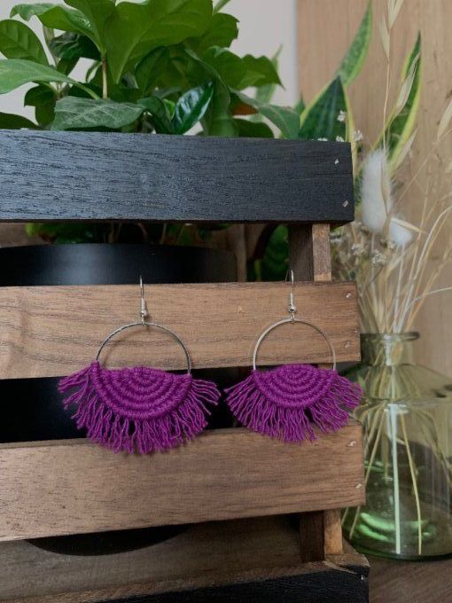 Boucles d'oreilles en macramé 