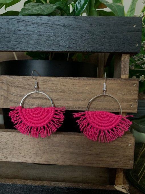 Boucles d'oreilles en macramé 