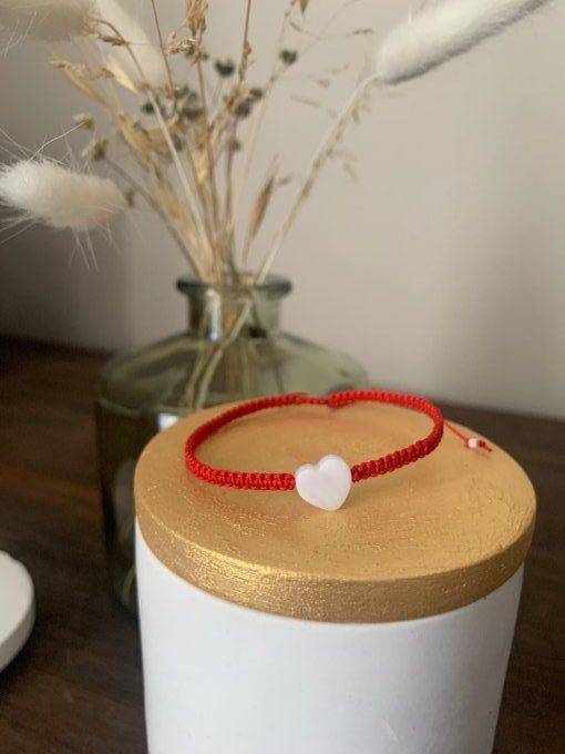 Bracelet tissé, rouge