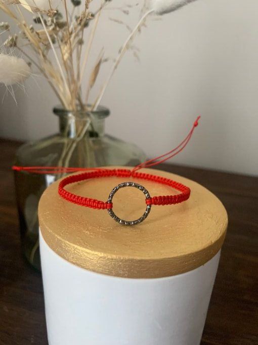Bracelet tissé, rouge