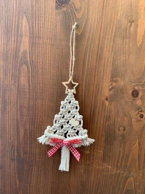 Suspension Noël sapin beige