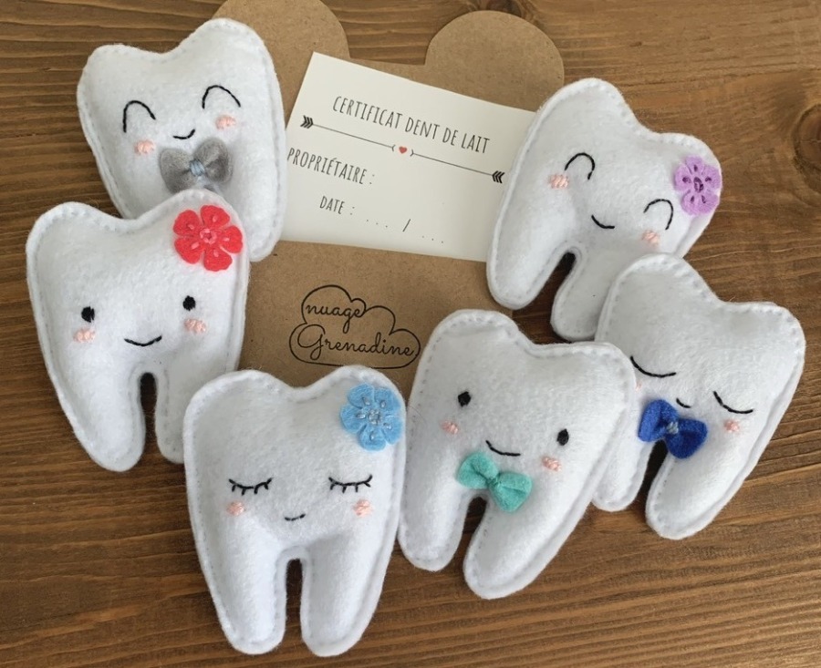 Pochette à dent de lait avec certificat 